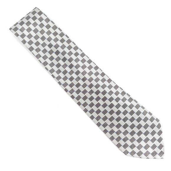 Geoffrey Beene Men Necktie 100% Silk Gray Blue Size 58x4 - NWOT - made in Italy - Picture 1 of 5